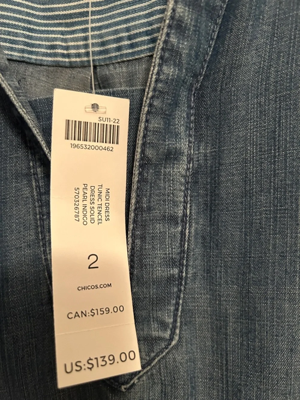 Chico's Denim-Style Midi Shirt Dress in Blue - Picture 2 of 8